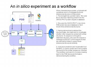 An in silico experiment as a workflow