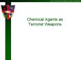 Chemical Agents as Terrorist Weapons PowerPoint PPT Presentation