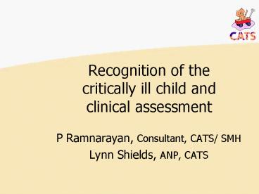 Recognition of the critically ill child and clinical assessment