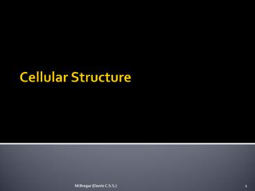 Biology 11 - Cell Structure