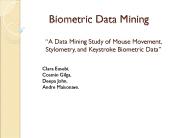 Biometric Data Mining