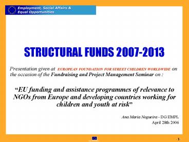 STRUCTURAL FUNDS 20072013