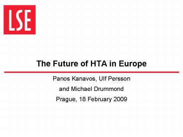 The Future of HTA in Europe