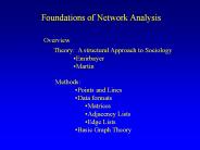 Foundations of Network Analysis