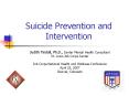 Suicide Prevention and Intervention PowerPoint PPT Presentation