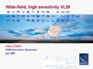 Widefield, high sensitivity VLBI
