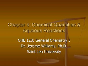 Chapter 4: Chemical Quantities