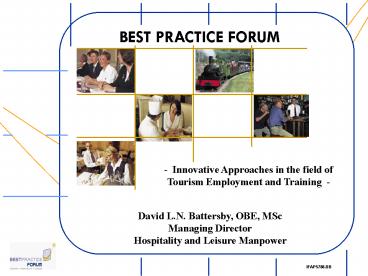 Best Practice Forum Tourism, Hospitality