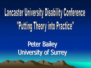 Lancaster University Disability Conference