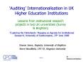 Auditing Internationalisation in UK Higher Education Institutions PowerPoint PPT Presentation