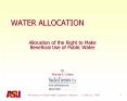 WATER ALLOCATION PowerPoint PPT Presentation