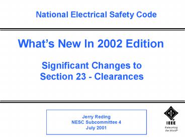 National Electrical Safety Code