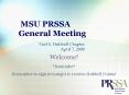 MSU PRSSA General Meeting PowerPoint PPT Presentation