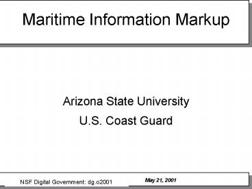 Maritime Information Markup