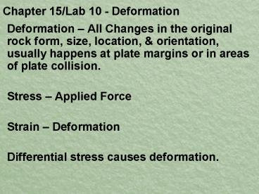 Chapter 15Lab 10 Deformation