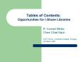 Tables of Contents: Opportunities for IShare Libraries PowerPoint PPT Presentation