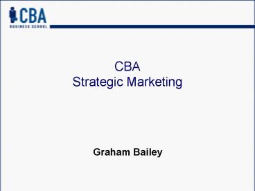 CBA Strategic Marketing