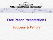 Free Paper Presentation I