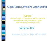 Cleanroom Software Engineering