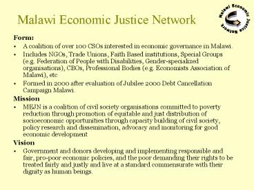 Malawi Economic Justice Network