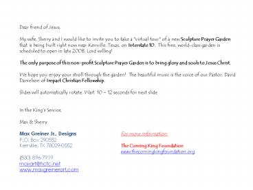 Dear friend of Jesus,