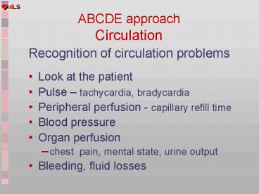 ABCDE approach Circulation