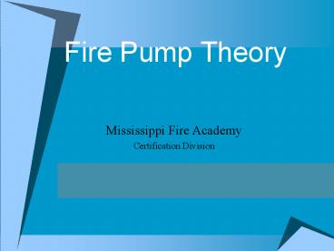 Fire Pump Theory