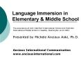 Language Immersion in Elementary PowerPoint PPT Presentation