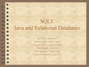 SQLJ: Java and Relational Databases