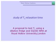 study of T1 relaxation time