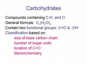 Carbohydrates