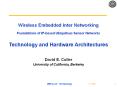 Wireless Embedded Inter Networking  Foundations of IP-based Ubiquitous Sensor Networks  Technology and Hardware Architectures PowerPoint PPT Presentation