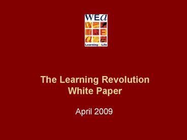 The Learning Revolution White Paper