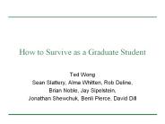 How to Survive as a Graduate Student