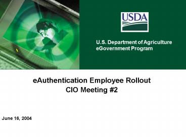 eAuthentication Employee Rollout