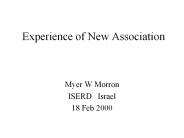 Experience of New Association