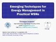 Emerging Techniques for Energy Management in Practical WSNs PowerPoint PPT Presentation
