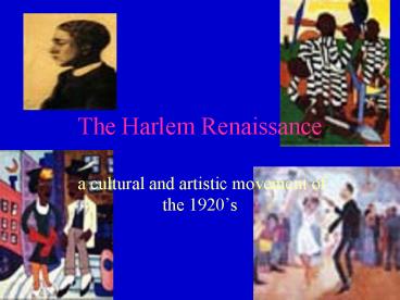 PPT – The Harlem Renaissance PowerPoint presentation | free to view ...