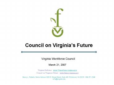 Council on Virginias Future