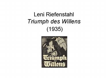 Leni Riefenstahl Triumph des Willens 1935