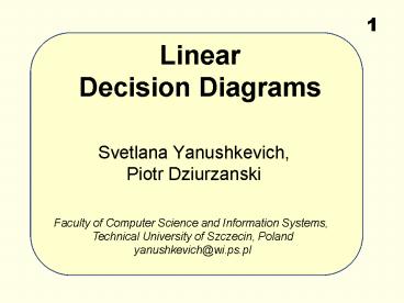 Linear Decision Diagrams