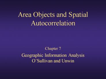 Area Objects and Spatial Autocorrelation