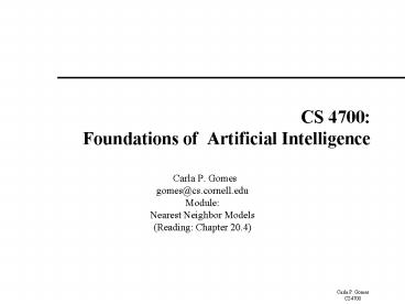CS 4700: Foundations of Artificial Intelligence presentation | free to ...