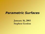 Parametric Surfaces