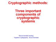Cryptographic methods: