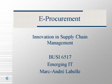EProcurement