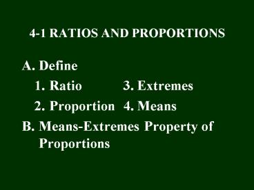 41 RATIOS AND PROPORTIONS