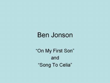 Ben Jonson