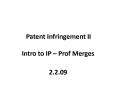 Patent Infringement II PowerPoint PPT Presentation
