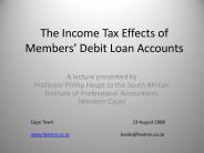 The Income Tax Effects of Members Debit Loan Accounts